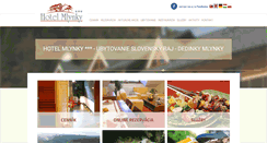 Desktop Screenshot of hotelmlynky.sk